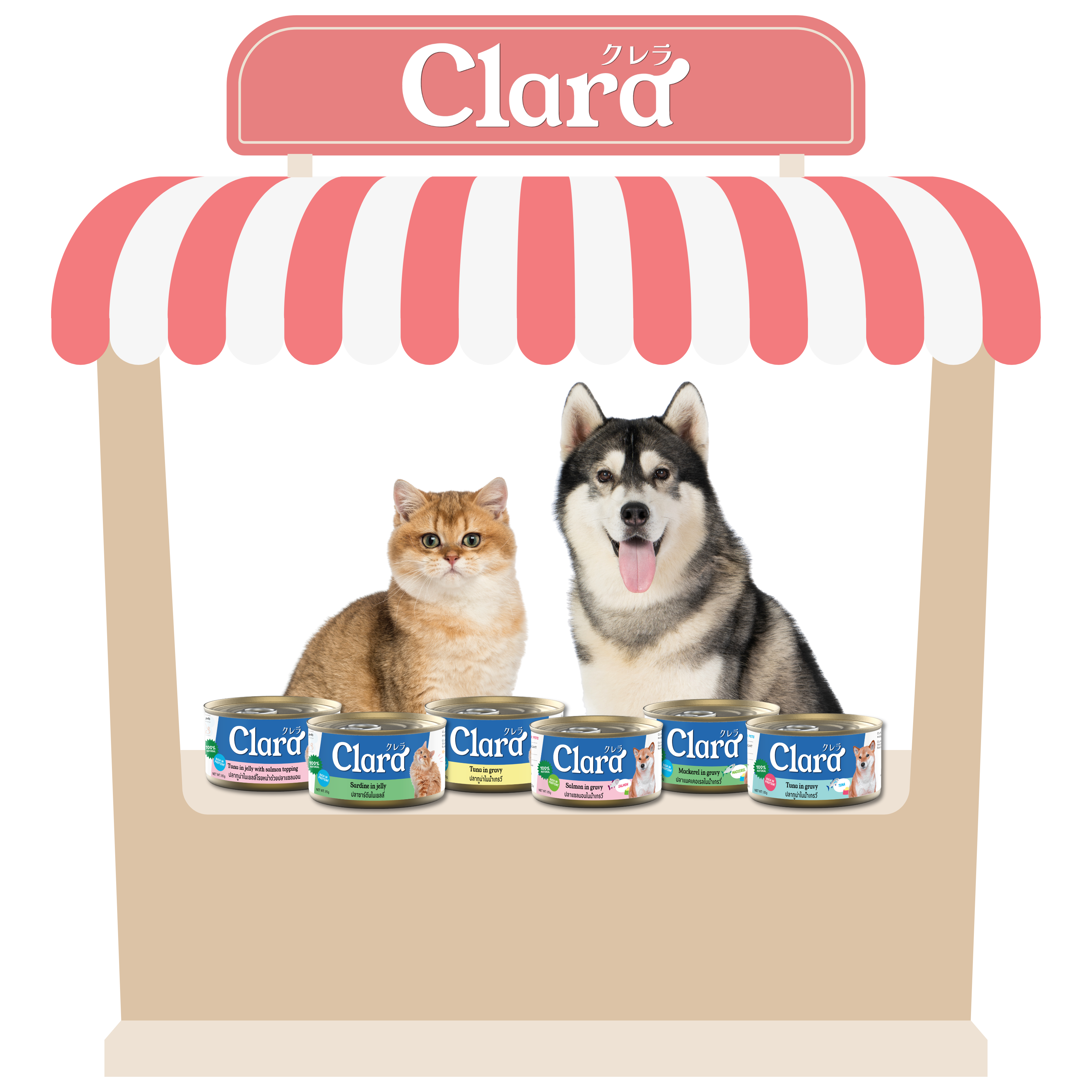 Happy Cat and Dog